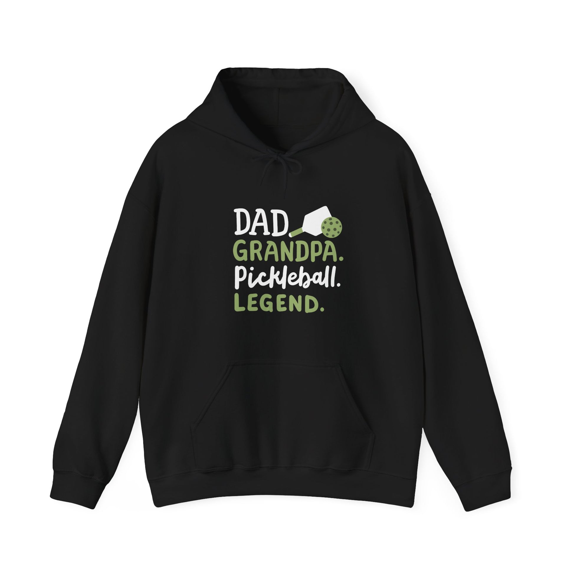 Men's Comfy Pickleball Hoodie - Dad Grandpa Pickleball Legend Black