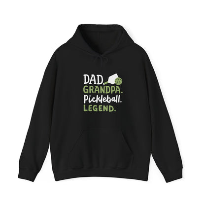Men's Comfy Pickleball Hoodie - Dad Grandpa Pickleball Legend Black