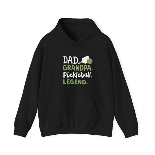 Men's Comfy Pickleball Hoodie - Dad Grandpa Pickleball Legend Black