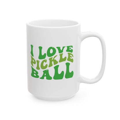 Pickleball Cute Mug - I Love Pickleball White