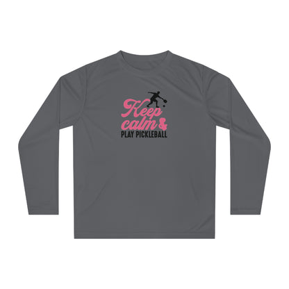 Women's Pickleball Long Sleeves top - Keep Calm & Play Pickleball Gray