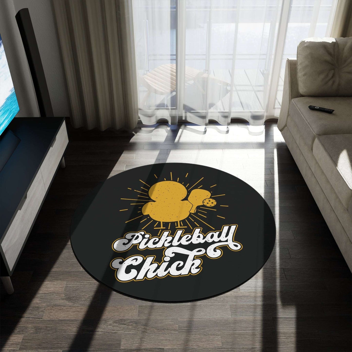Pickleball Creative Round Rug - Pickleball Chick