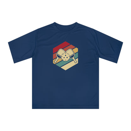 Men's Comfy Pickleball T-shirt - Paddle and Ball Retro Navy