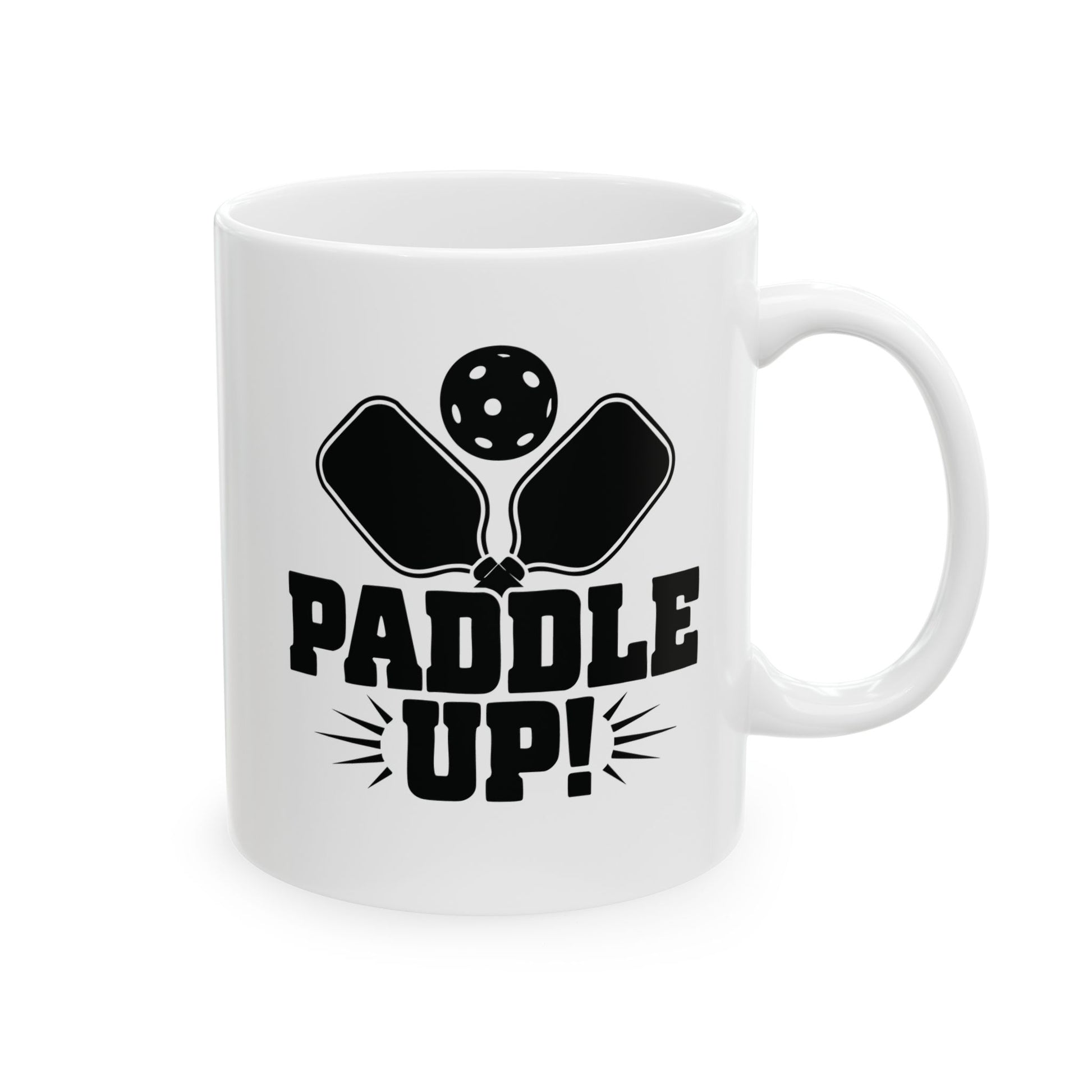 Pickleball Eye-Catching Mug - Paddle Up White