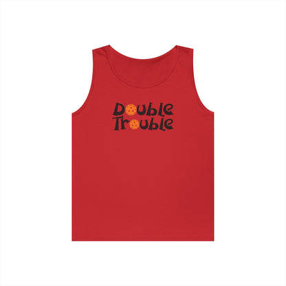 Women's Funny Pickleball Tank Top - Double Trouble Red