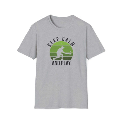 Women's Playful Pickleball T-shirt - Keep Calm and Play Gray