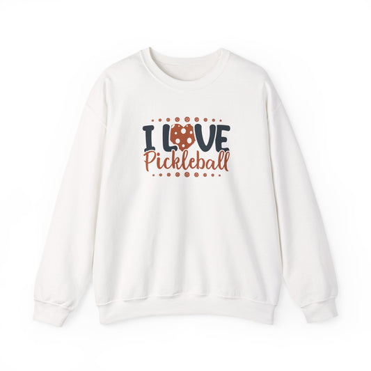 Women's Cute Pickleball Sweatshirt - I Love Pickleball White