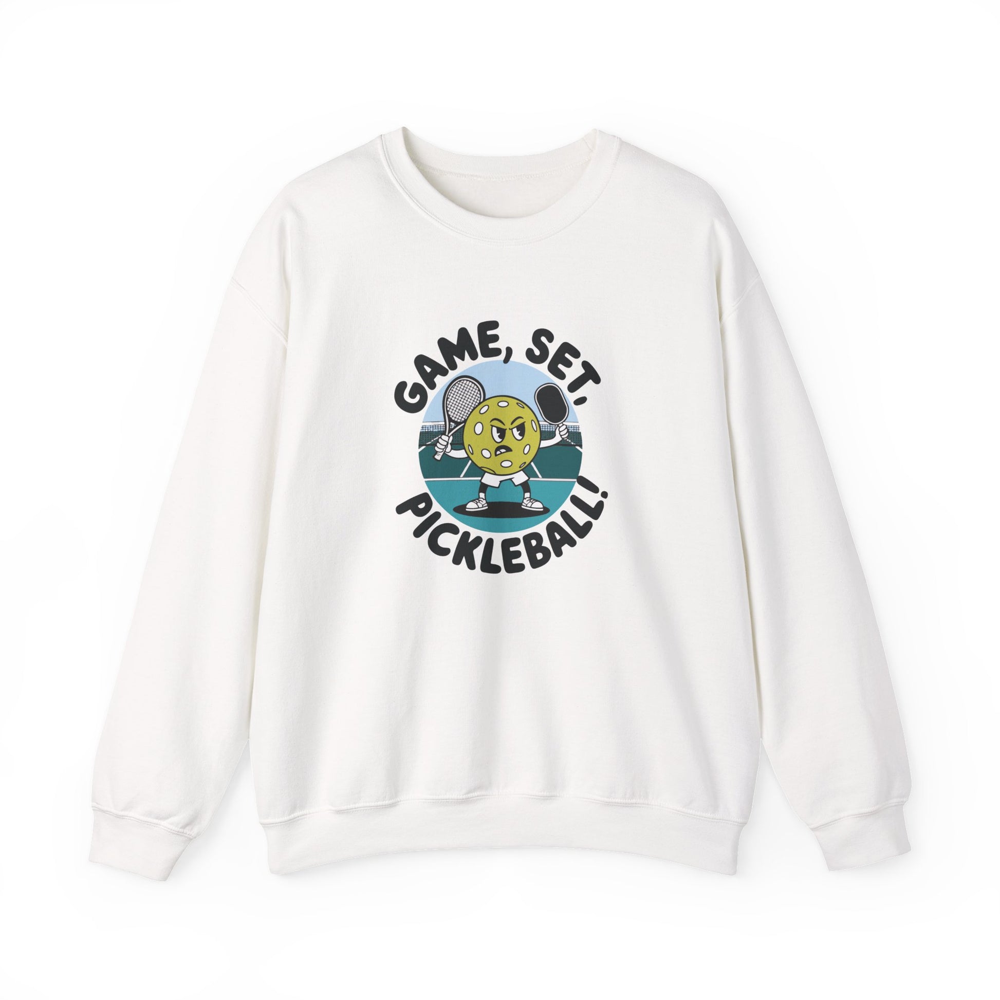 Women's Cute Pickleball Sweatshirt - Game, Set, Pickleball White