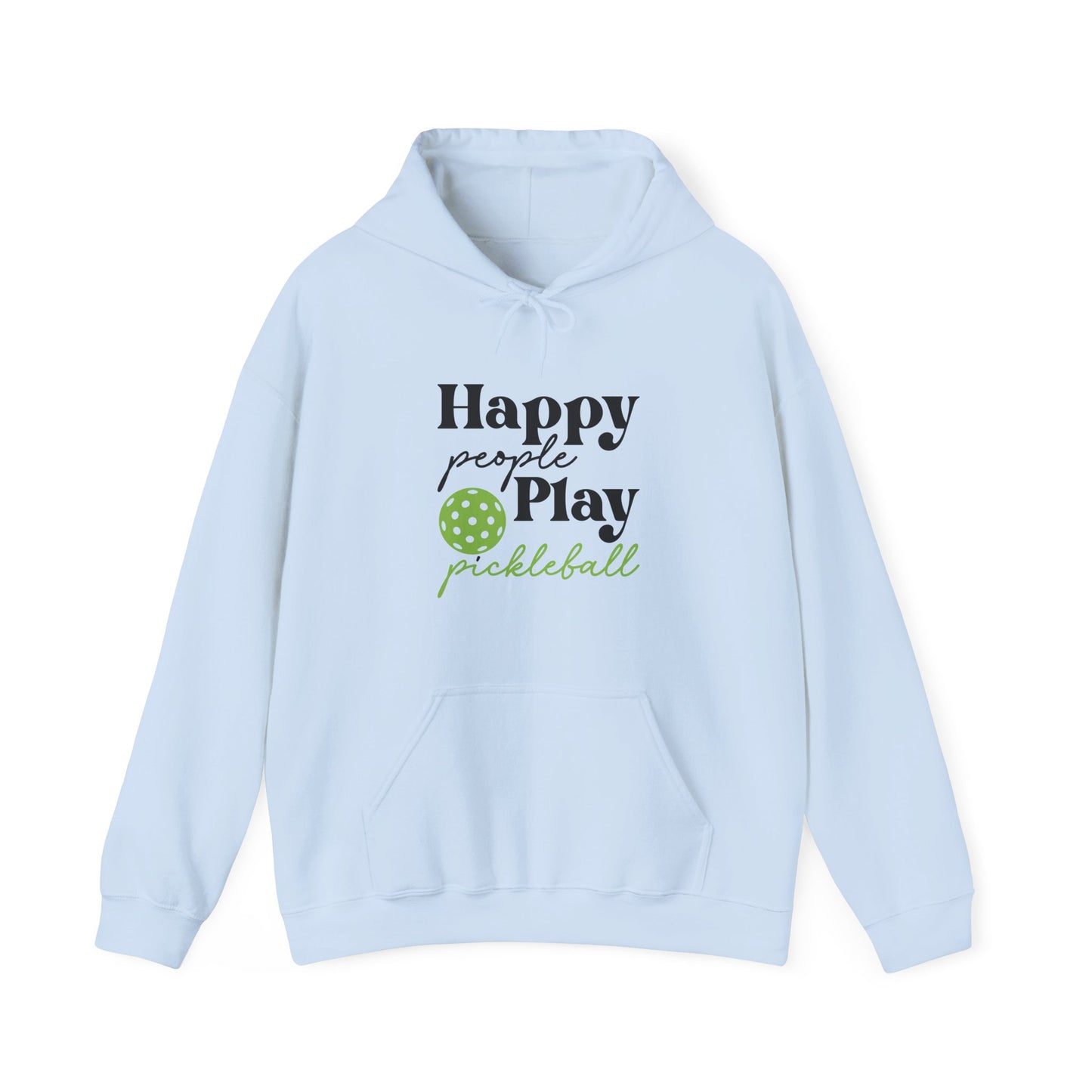 Women's Comfy Pickleball Hoodie - Happy People Play Pickleball Blue
