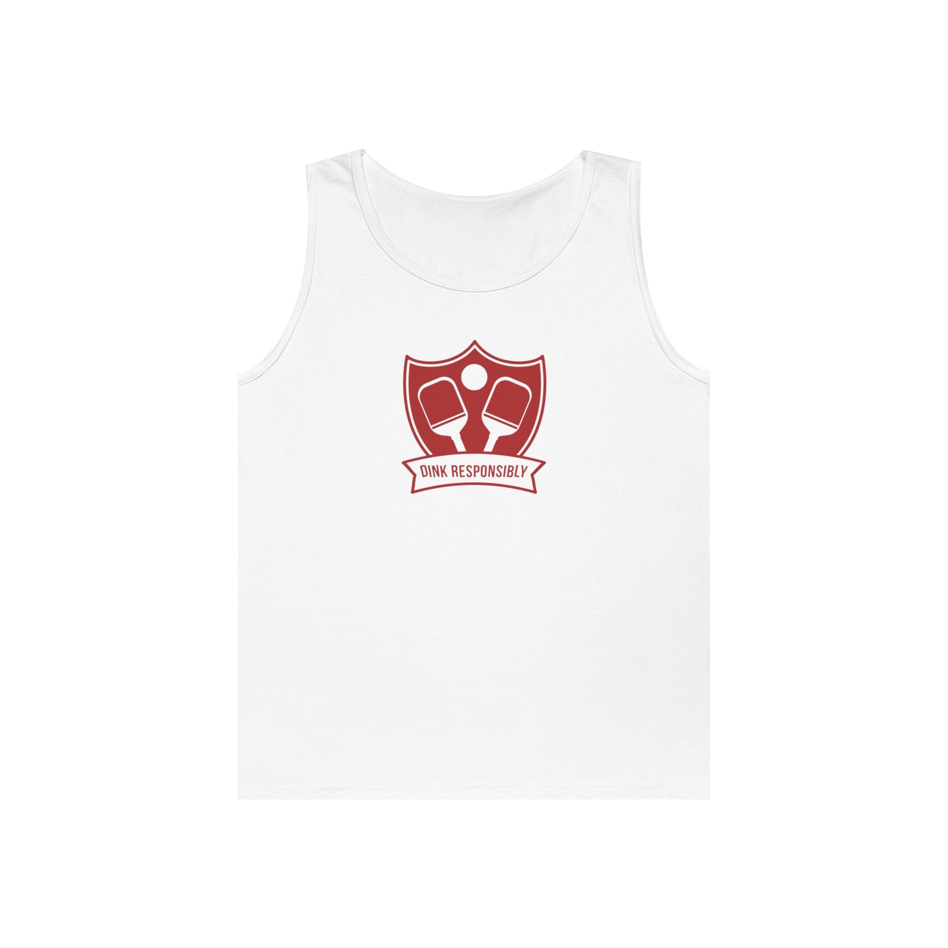 Men's Durable Pickleball Tank Top - Dink Responsibly White