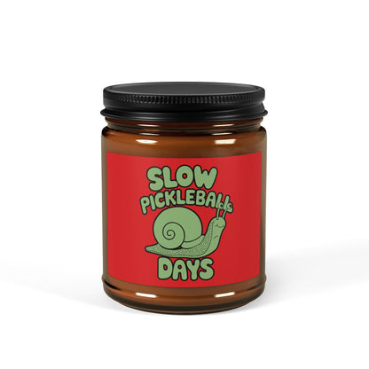Pickleball Funny Candle - Slow Pickleball Days Amber