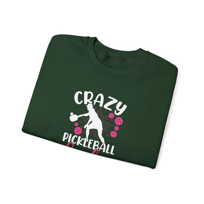 Women's Durable Pickleball Sweatshirt - Crazy Pickleball Lady