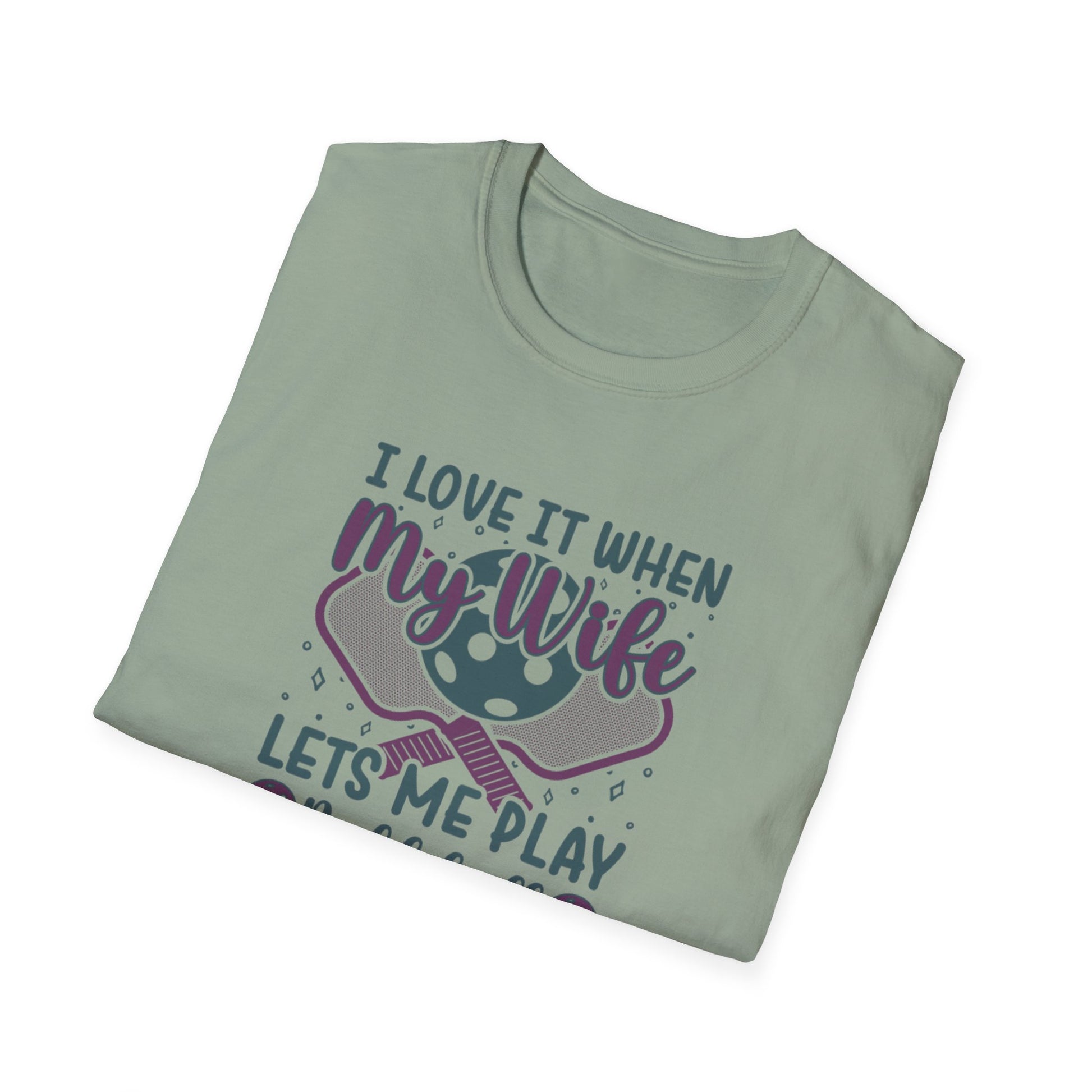 Men's Pickleball T-shirt - I Love When My Wife Lets Me Play Pickleball
