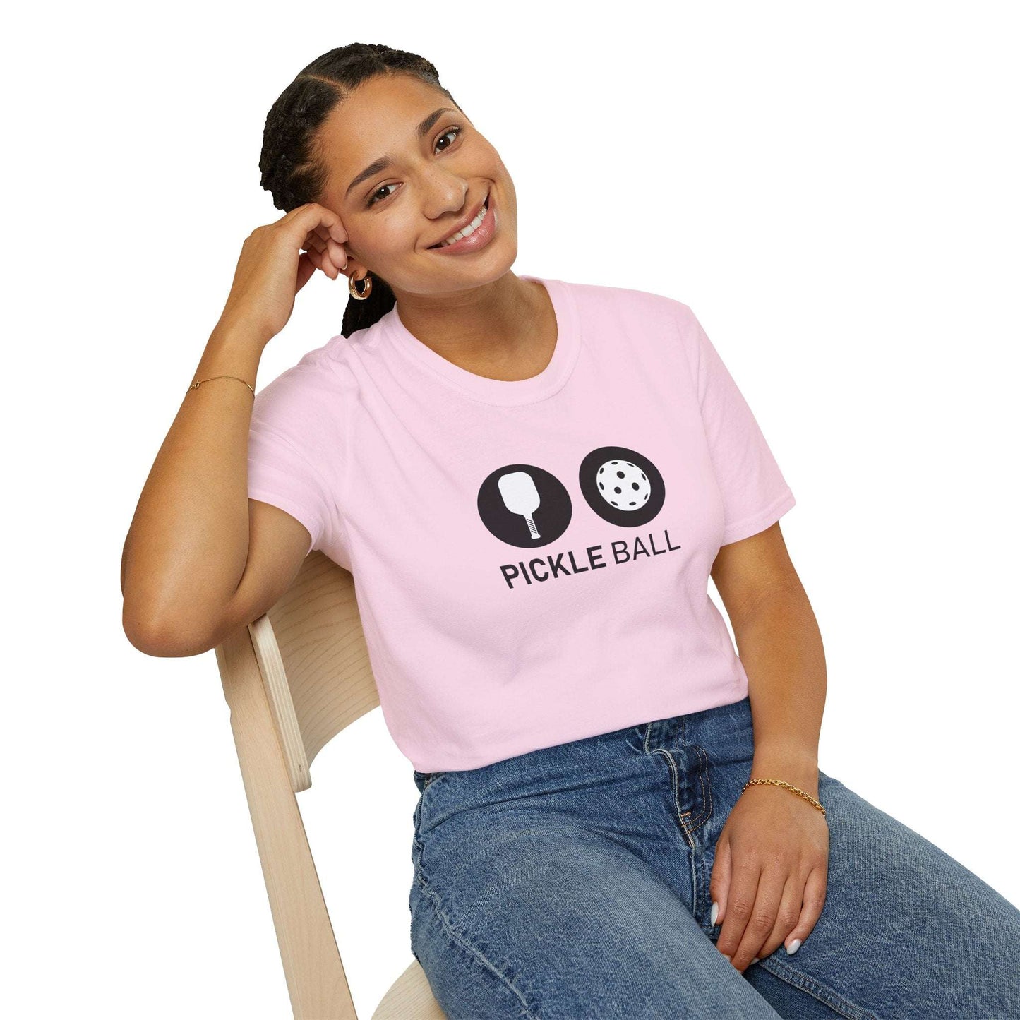 Women's Fun Pickleball T-shirt - Pickle and Ball