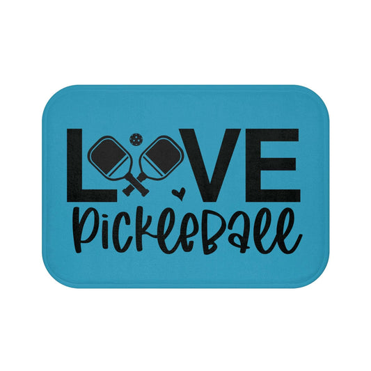 Pickleball Vibrant Bath mat - Love Pickleball Blue
