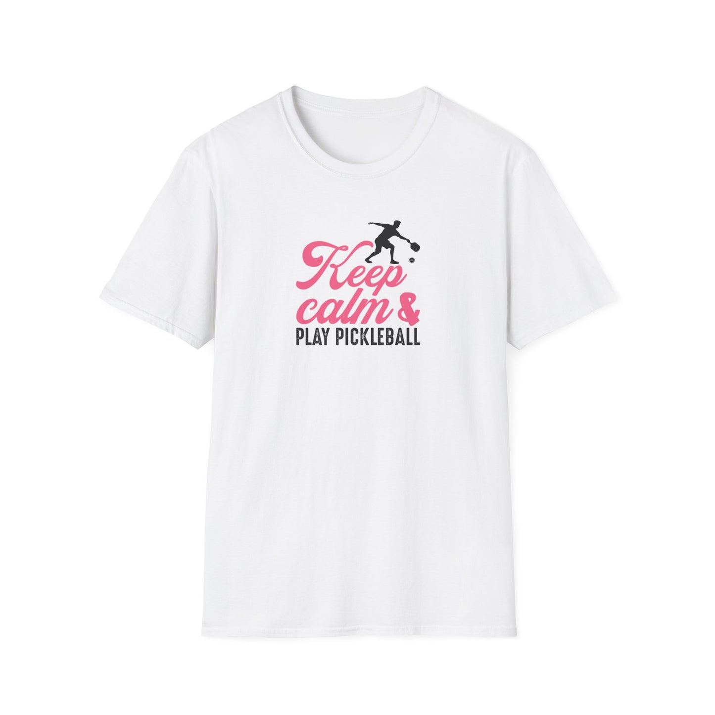 Women's Stylish Pickleball T-shirt - Keep Calm & Play Pickleball White