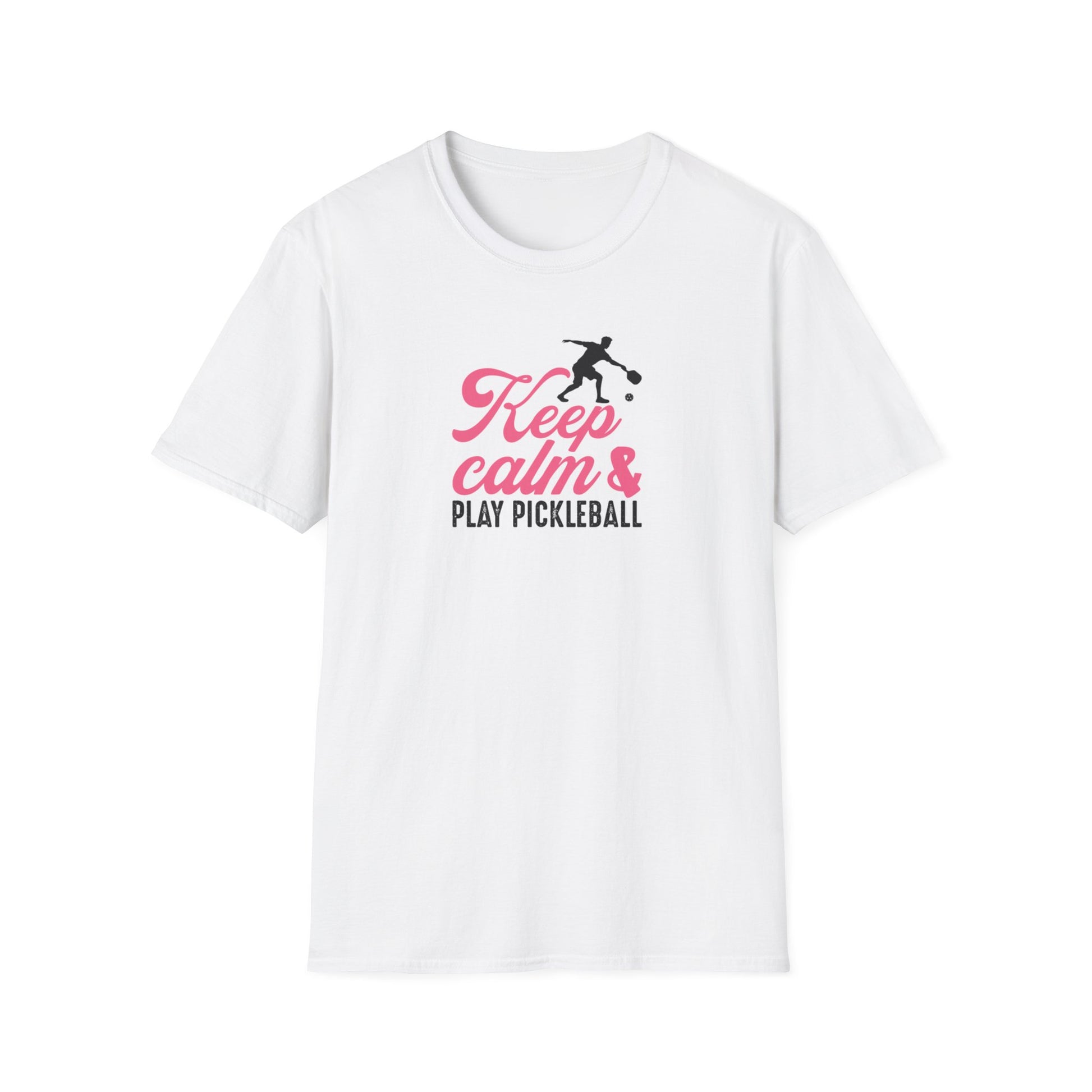 Women's Stylish Pickleball T-shirt - Keep Calm & Play Pickleball White
