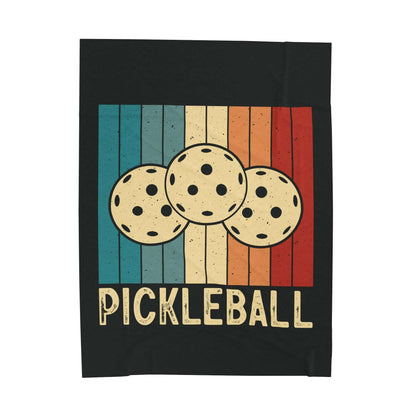 Pickleball Eye-Catching Blanket - Pickleball Retro Black