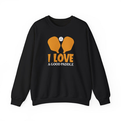 Men's Funny Pickleball Sweatshirt - I Love a Good Paddle Black