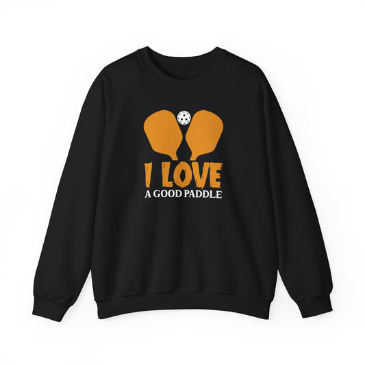 Men's Funny Pickleball Sweatshirt - I Love a Good Paddle Black