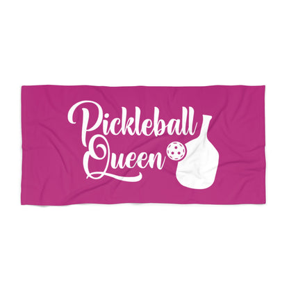 Pickleball Colorful Beach Towel - Pickleball Queen Pink
