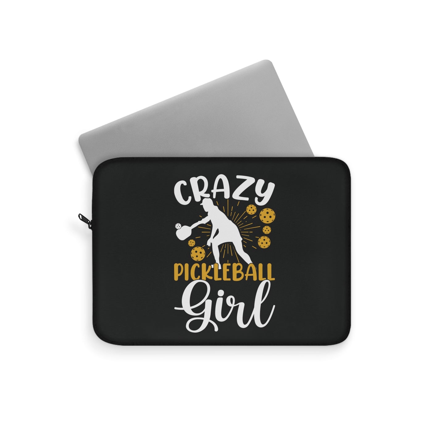 Pickleball Durable Laptop Sleeve - Crazy Pickleball Girl