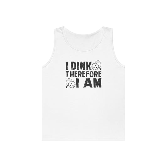 Men's Bold Pickleball Tank Top - I Dink Therefore I Am White