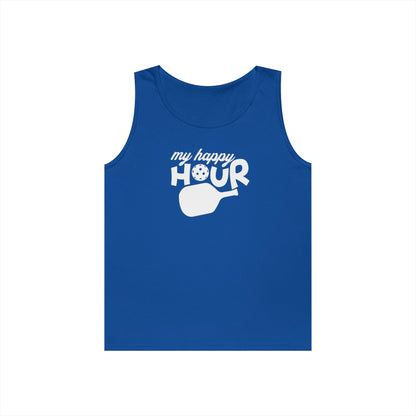 Men's Durable Pickleball Tank Top - My Happy Hour Royal