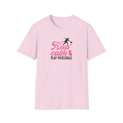 Women's Stylish Pickleball T-shirt - Keep Calm & Play Pickleball