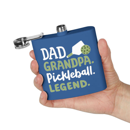 Pickleball Unique Flask - Dad Grandpa Pickleball Legend