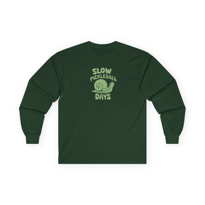 Women's Lightweight Pickleball Long Sleeves top - Slow Pickleball Days Green