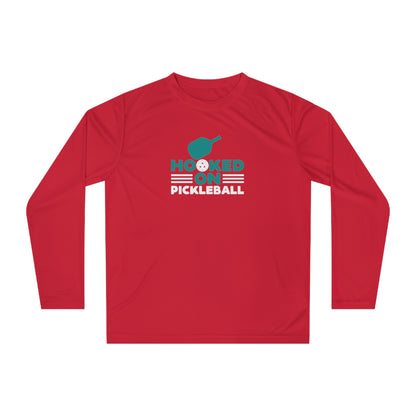 Women's Lightweight Pickleball Long Sleeves top - Hooked on Pickleball Red