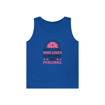 Women's Funny Pickleball Tank Top - Just A Girl Who Love Pickleball Blue