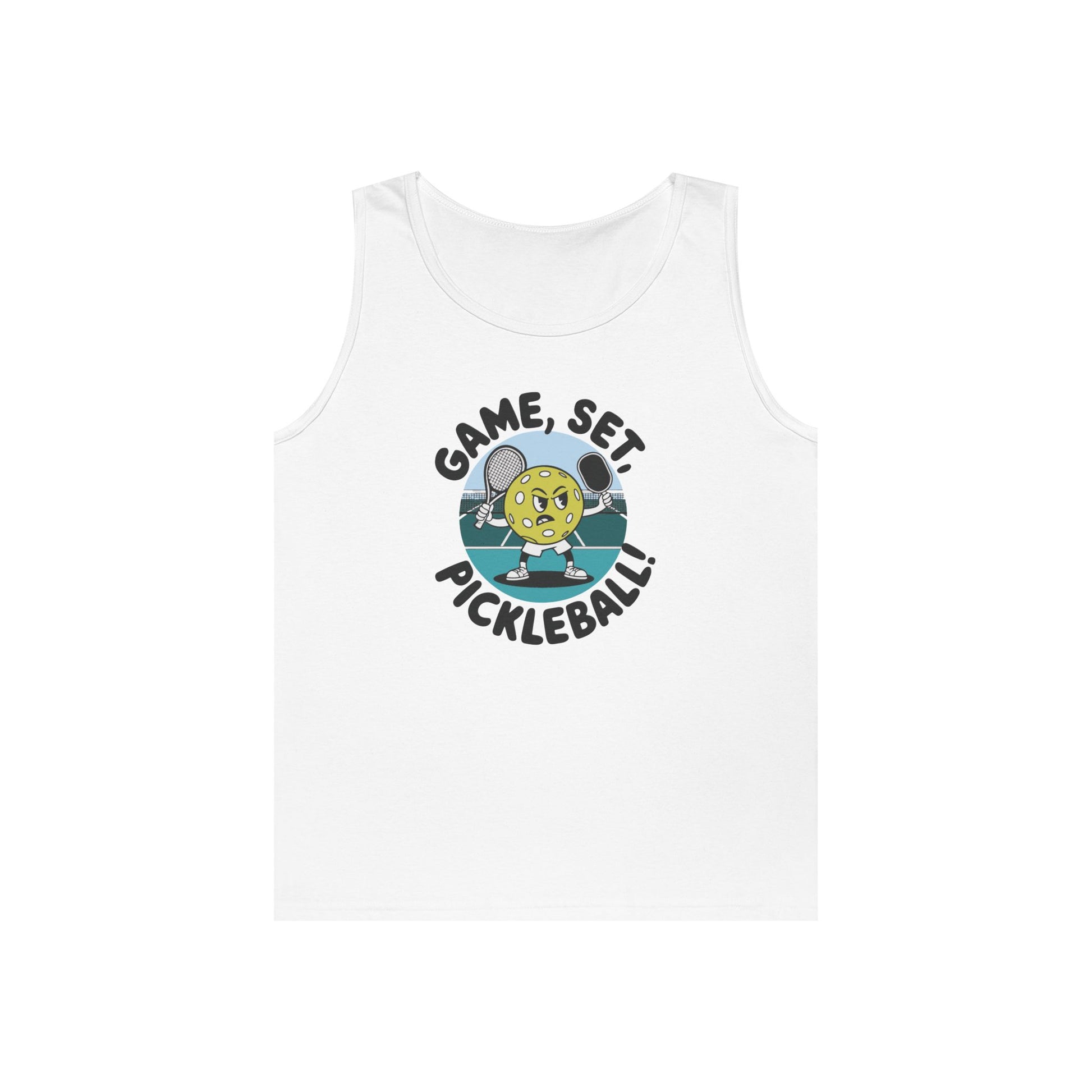 Men's Stylish Pickleball Tank Top - Game, Set, Pickleball White