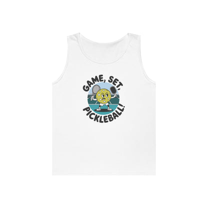 Women's Soft Pickleball Tank Top - Game, Set, Pickleball White