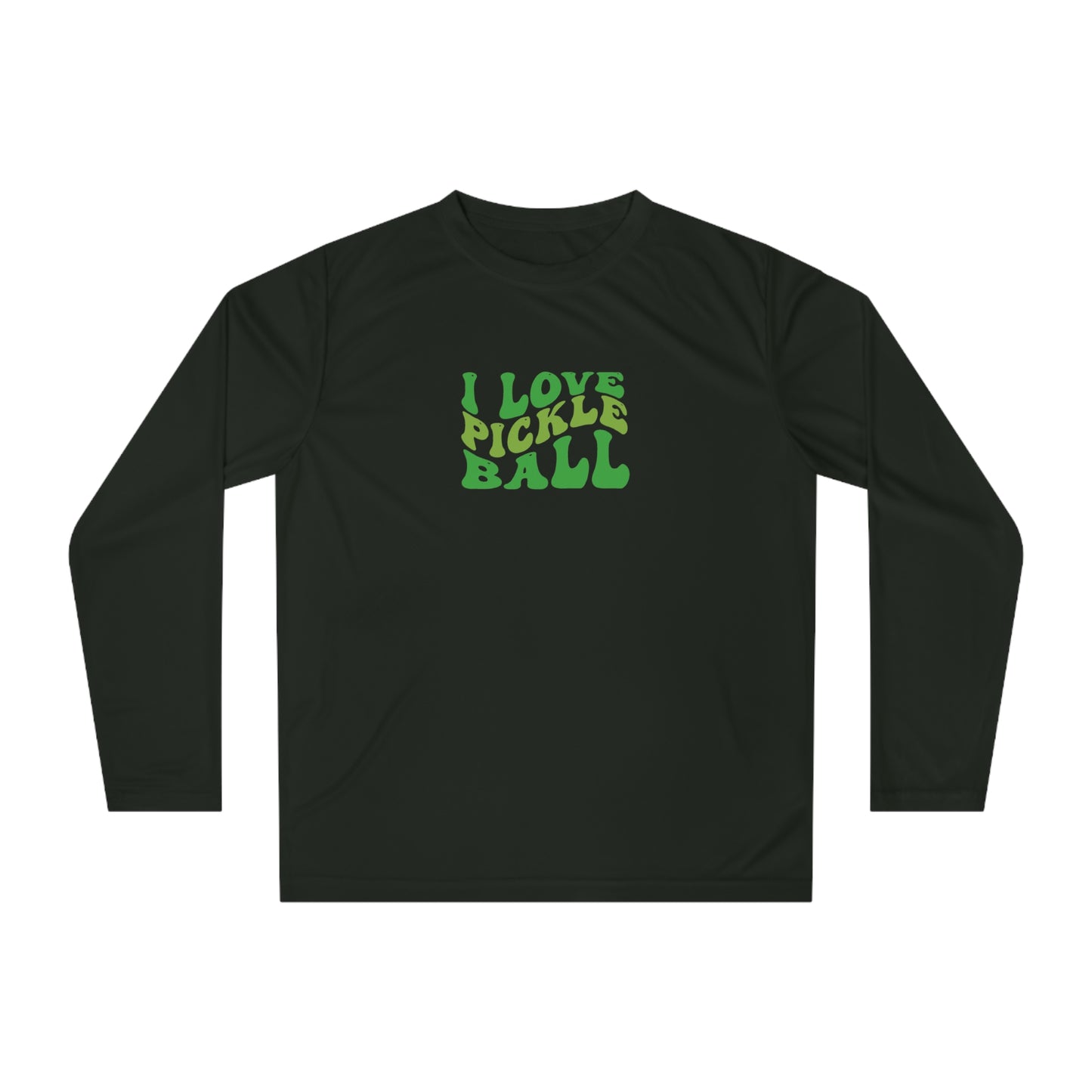Women's Lightweight Pickleball Long Sleeves top - I Love Pickleball Black