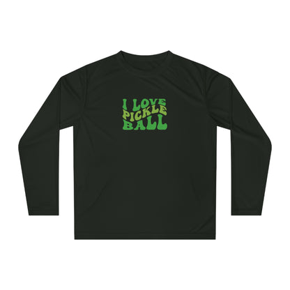Women's Lightweight Pickleball Long Sleeves top - I Love Pickleball Black