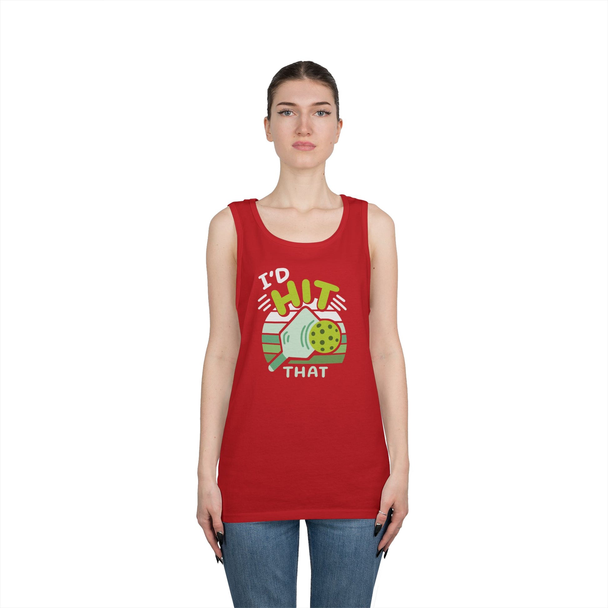 Women's Playful Pickleball Tank Top - I'd Hit That