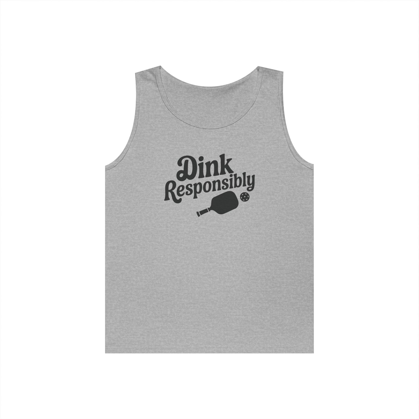 Men's Comfy Pickleball Tank Top - Dink Responsibly Gray