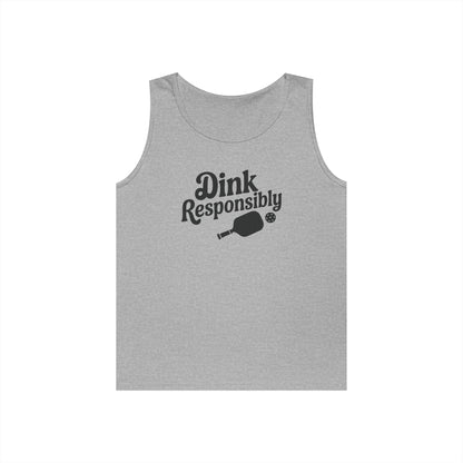 Men's Comfy Pickleball Tank Top - Dink Responsibly Gray