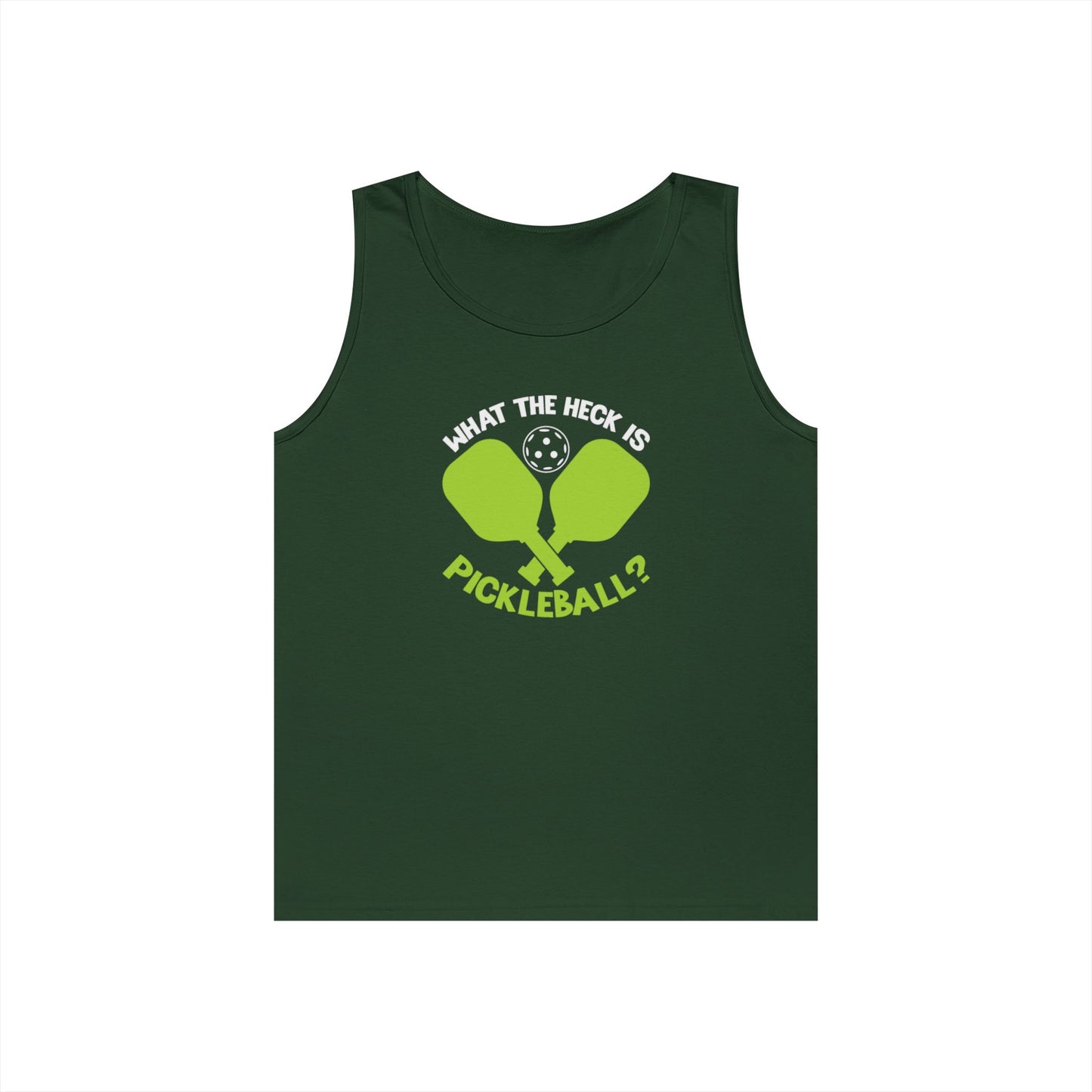 Men's Funny Pickleball Tank Top - What the Heck Is Pickleball? Green