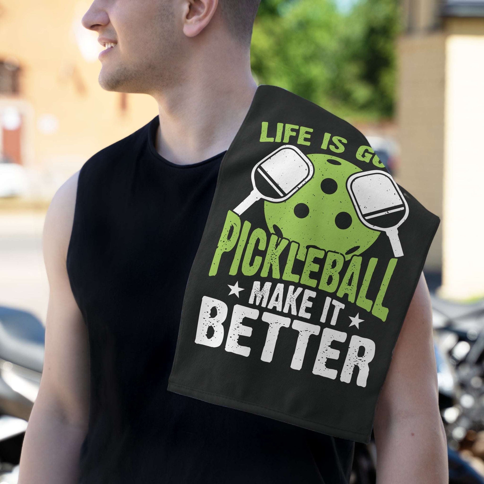 Pickleball Rally Towel - Life Is Good Pickleball Make It Better