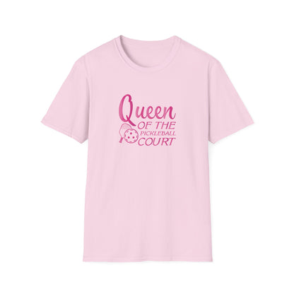 Women's Stylish Pickleball T-shirt - Queen of the Pickleball Court Pink