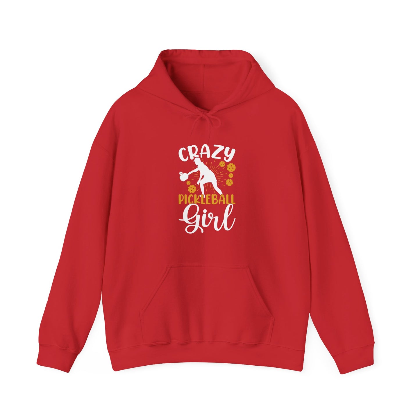 Women's Funny Pickleball Hoodie - Crazy Pickleball Girl Red