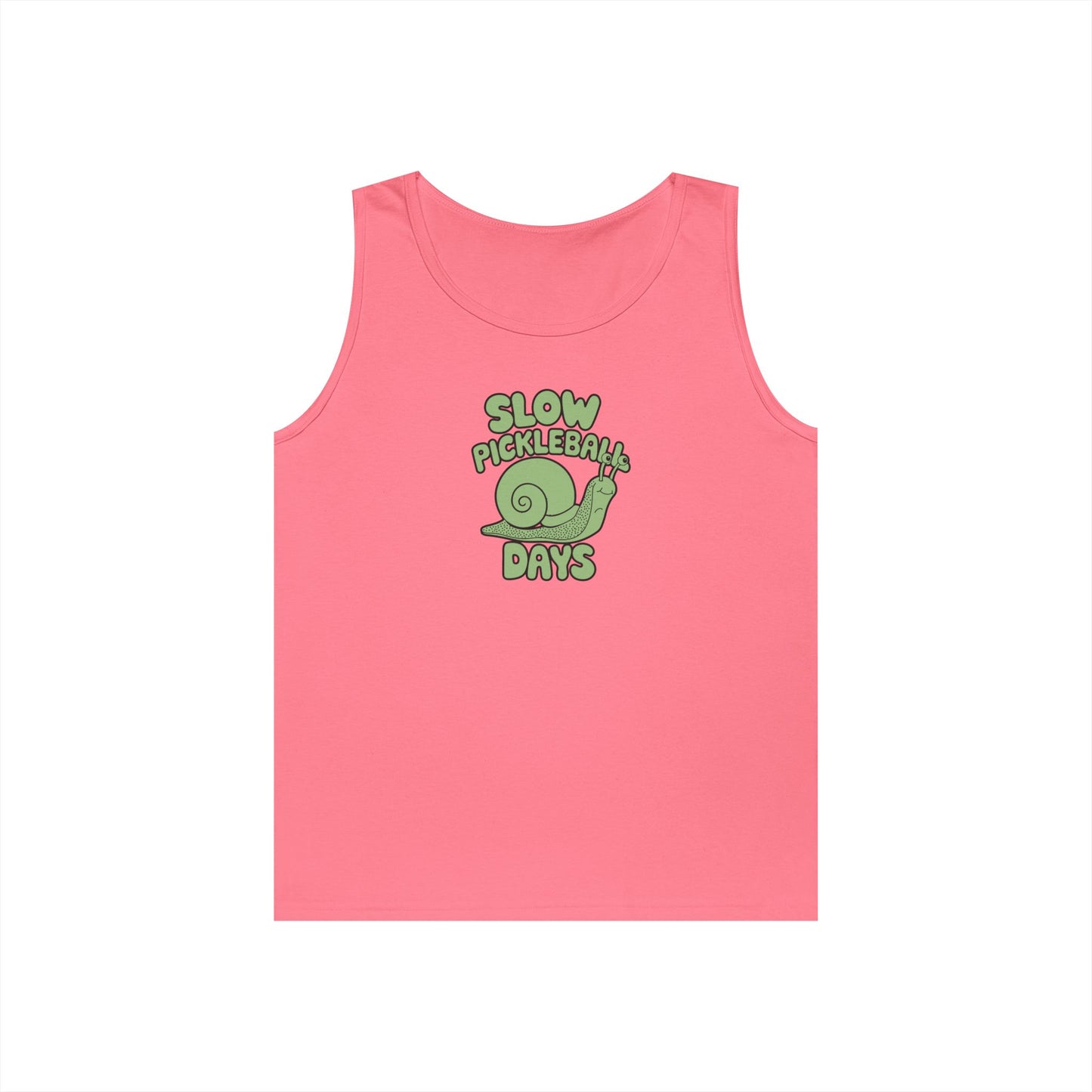 Women's Cute Pickleball Tank Top - Slow Pickleball Days Pink