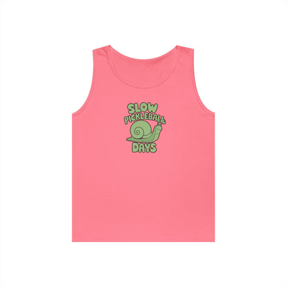 Women's Cute Pickleball Tank Top - Slow Pickleball Days Pink