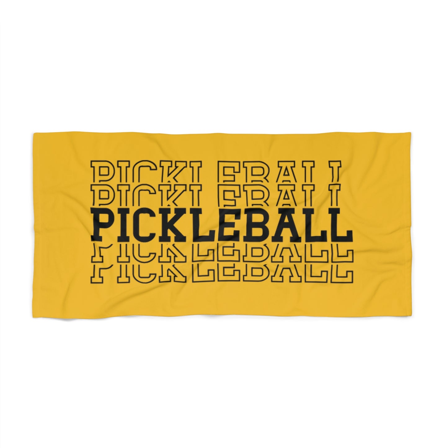 Pickleball Durable Beach Towel - Pickleball Repeat Yellow