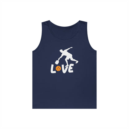 Men's Durable Pickleball Tank Top - Pickleball Player in Love Navy