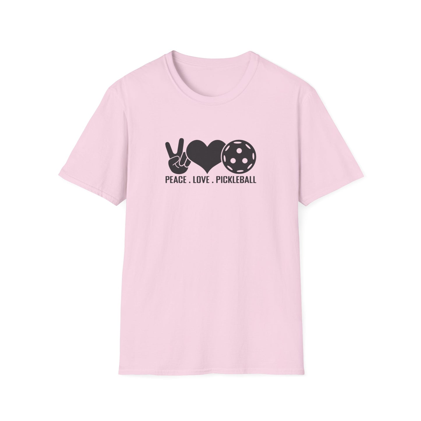 Women's Stylish Pickleball T-shirt - Peace, Love, Pickleball
