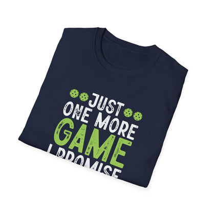 Men's Comfy Pickleball T-shirt - Just One More Game I Promise
